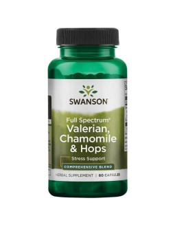 Full Spectrum Valerian, Chamomile & Hops - Waleriana + Rumianek + Chmiel (60 kaps.)