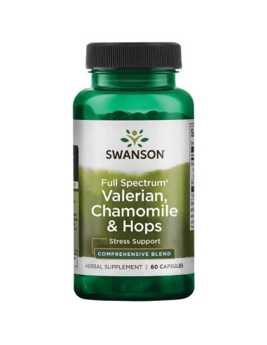 Full Spectrum Valerian, Chamomile & Hops - Waleriana + Rumianek + Chmiel (60 kaps.)
