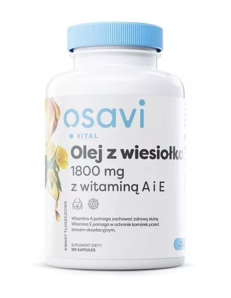 Olej z wiesiołka 600 mg z wit. A i E (180 kaps.)