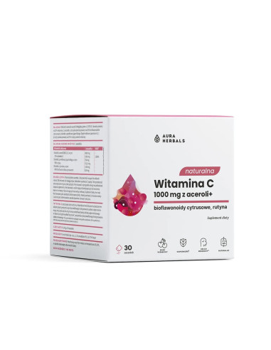 Aura Herbals Naturalna Witamina C 1000 Mg Z Aceroli W Saszetkach (30 Szt.)