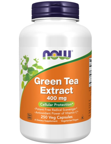 NOW FOODS Green Tea Extract - Zielona Herbata ekstrakt 400 mg (250 kaps.)