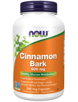 Now Foods Cinnamon Bark - Cynamon 600 Mg (240 Kaps.)