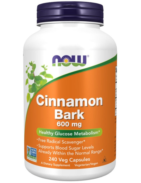 Now Foods Cinnamon Bark - Cynamon 600 Mg (240 Kaps.)
