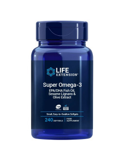 LIFE EXTENSION Super Omega-3 EPA/DHA z Lignanami Sezamowymi i Ekstraktem z Oliwek EU  (240 kaps.)