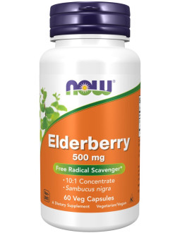 Now Foods Elderberry 500 Mg Bez Czarny (60 Kaps.)