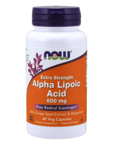 ALA - Kwas Alfa Liponowy 600 mg + Ekstrakt z Winogron + Bioperyna (60 kaps.)