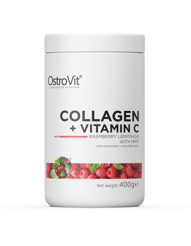 Ostrovit Kolagen + Witamina C - Smak Lemoniady Malinowej Z Miętą (400 G)