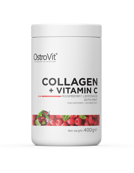Ostrovit Kolagen + Witamina C - Smak Lemoniady Malinowej Z Miętą (400 G)