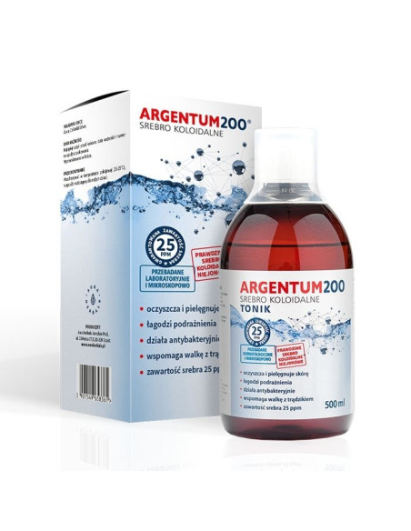 Tonik Argentum200 (25 ppm) Srebro Koloidalne (500 ml)
