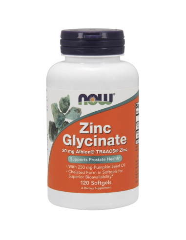Zinc Glycinate - Chelat Cynku i Olej z Pestek Dyni (120 kaps.)