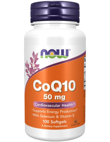 Now Foods Coq10 50 Mg - Koenzym Q10 50 Mg Z Witaminą E + Selen (100 Kaps.)