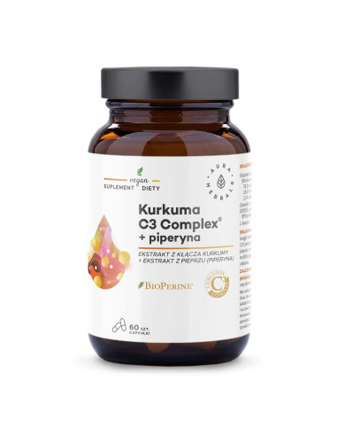 Aura Herbals Kurkuma 500 Mg C3 Complex® + Piperyna (60 Kaps.)