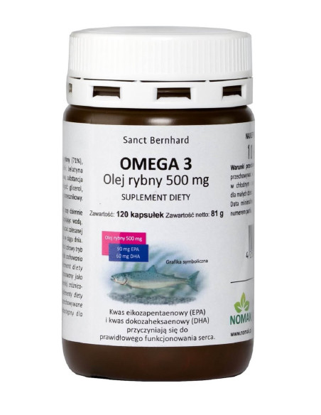 OMEGA 3 Olej rybny 500 mg (120 kaps.)