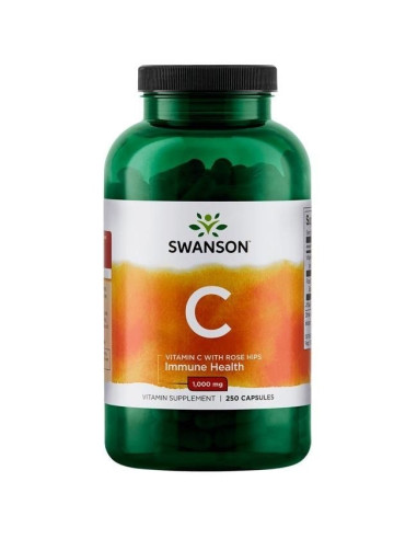 Swanson Witamina C 1000 + Dzika Róża (250 Kaps.)