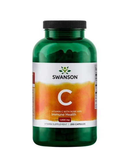 Swanson Witamina C 1000 + Dzika Róża (250 Kaps.)
