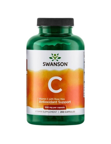 Swanson Witamina C 500 + Dzika Róża (250 Kaps.)