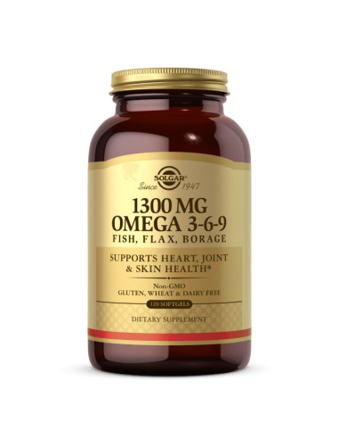 Solgar Omega 3-6-9 Fish, Flax, Borage - Omega 3-6-9 Z Ryb, Siemienia Lnianego I Ogórecznika (120 Kaps.)