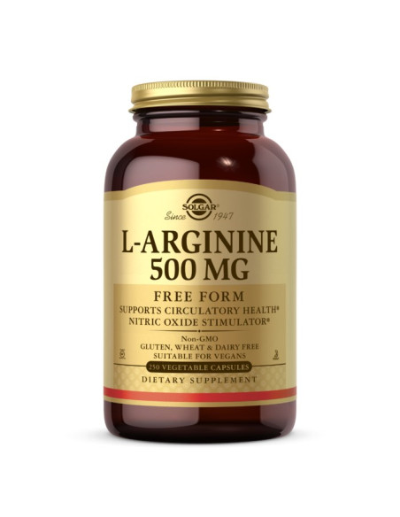 Solgar L-Arginine Free Form - L-Arginina Wolna Forma 500 Mg (250 Kaps.)