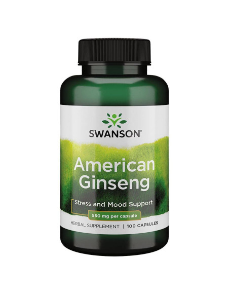 Swanson American Ginseng - Żeń-Szeń Amerykański 550 Mg (100 Kaps.)