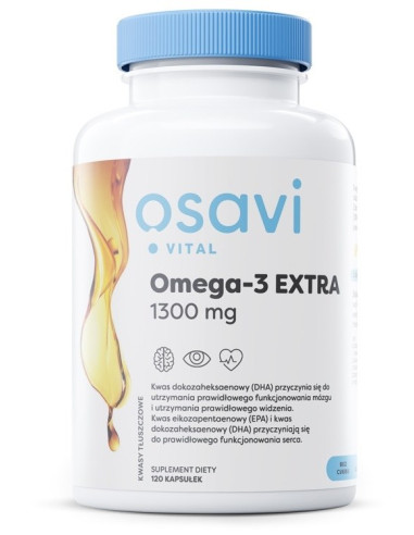 Osavi Omega-3 Extra, 650 Mg - Smak Cytrynowy (120 Kaps.)
