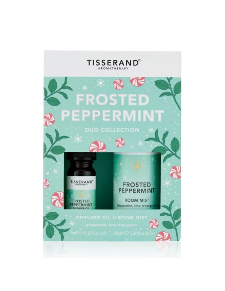 Tisserand Aromatherapy Frosted Peppermint Duo Collection - Diffuser Oil & Room Mist (1 X 9 Ml, 1 X 100 Ml)