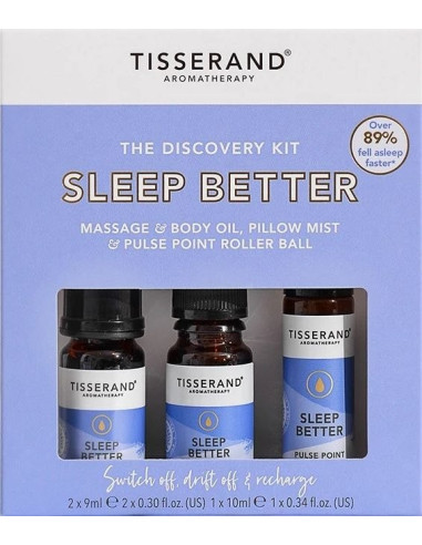 Tisserand Aromatherapy Sleep Better Discovery Kit - Zestaw Produktów Eterycznych Na Dobry Sen (2 X 9 Ml, 1 X 10 Ml)