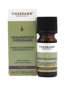 Tisserand Aromatherapy Cedarwood (Virginian) Ethically Harvested - Olejek Z Drzewa Cedrowego (9 Ml)
