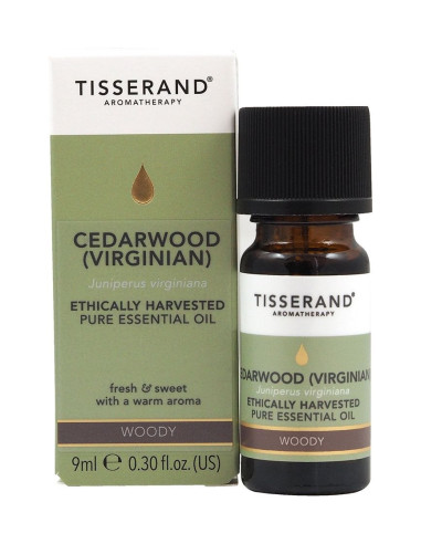 Tisserand Aromatherapy Cedarwood (Virginian) Ethically Harvested - Olejek Z Drzewa Cedrowego (9 Ml)