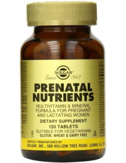 Solgar Prenatal Nutriens - Witaminy I Minerały Prenatalne (120 Tabl.)