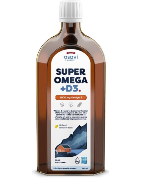 Osavi Super Omega +D3, 2900 Mg - Smak Cytrynowy (500 Ml)