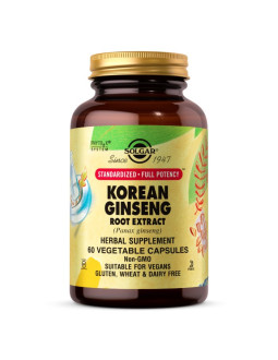 Solgar Korean Ginseng Root Extract Sfp - Wyciąg Z Korzenia Żeń-Szeń Koreański (60 Kaps.)