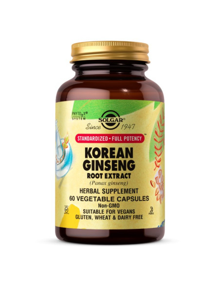 Solgar Korean Ginseng Root Extract Sfp - Wyciąg Z Korzenia Żeń-Szeń Koreański (60 Kaps.)