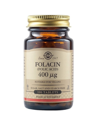 Solgar Folacin (Folic Acid) - Kwas Foliowy 400 Mcg (100 Tabl.)