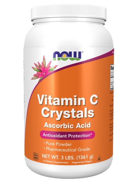 Now Foods Vitamin C Crystals Powder - Witamina C (Crystals) Kwas Askorbinowy (1361 G)
