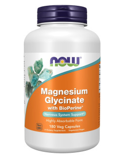 Now Foods Magnesium Glycinate With Bioperine - Glicynian Magnezu Z Bioperyną (180 Kaps.)