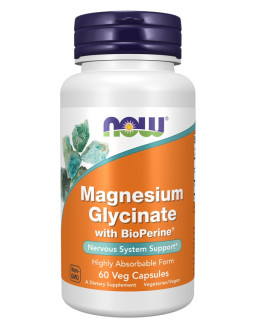 Now Foods Magnesium Glycinate With Bioperine - Glicynian Magnezu Z Bioperyną (60 Kaps.)