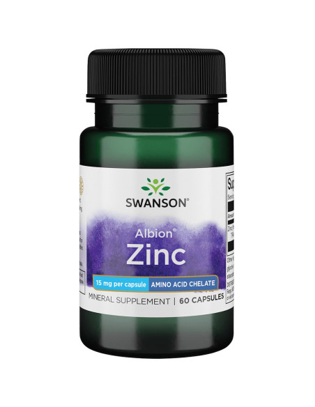 Swanson Albion Chelat Cynku 15Mg (60 Kaps.)