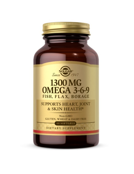 Solgar Omega 3-6-9 Fish, Flax, Borage - Omega 3-6-9 Z Ryb, Siemienia Lnianego I Ogórecznika (60 Kaps.)