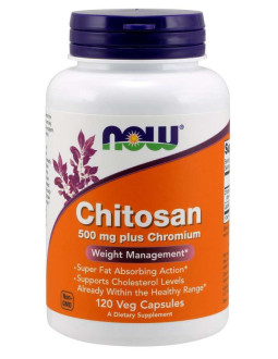 Now Foods Chitosan - Chitozan 500 Mg + Chrom 100 Mcg (120 Kaps.)