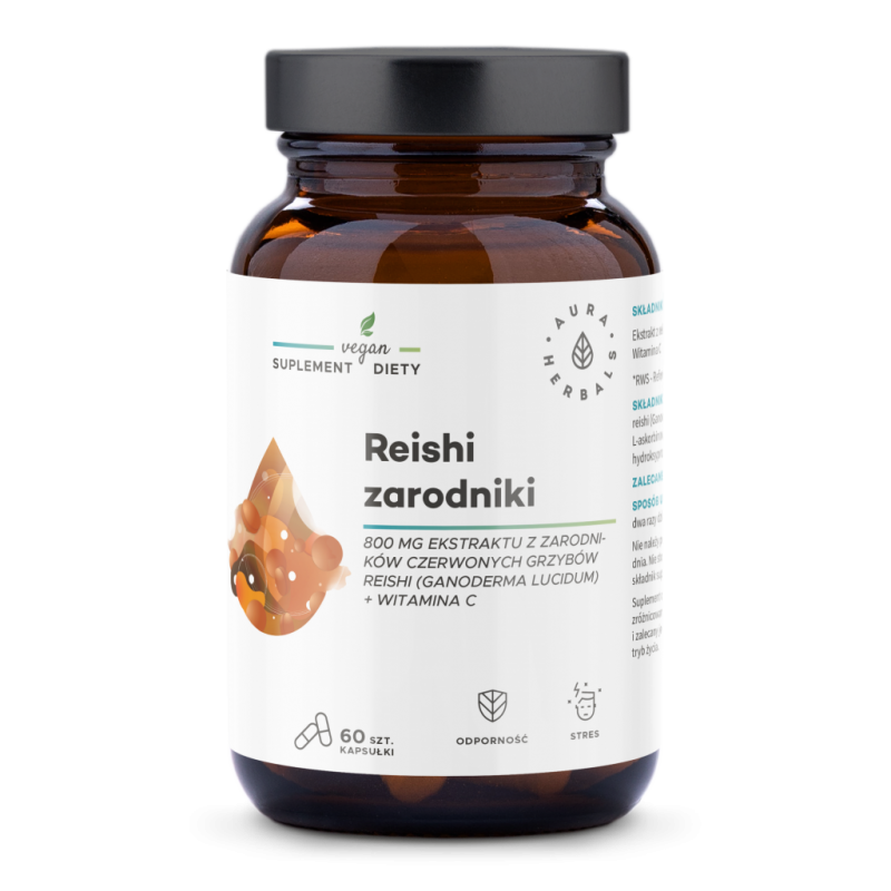 Reishi zarodniki 800 mg + Witamina C (60 kaps.)