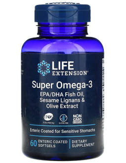 Life Extension Super Omega-3 Epa/Dha Z Lignanami Sezamowymi I Ekstraktem Z Oliwek (60 Kaps.)