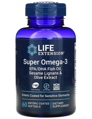 Life Extension Super Omega-3 Epa/Dha Z Lignanami Sezamowymi I Ekstraktem Z Oliwek (60 Kaps.)