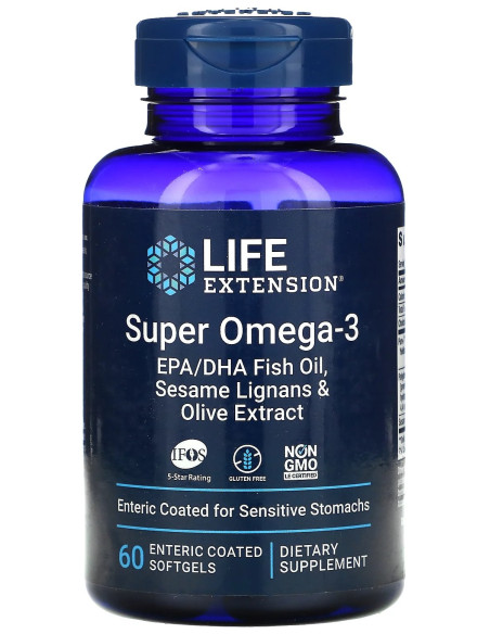 Life Extension Super Omega-3 Epa/Dha Z Lignanami Sezamowymi I Ekstraktem Z Oliwek (60 Kaps.)