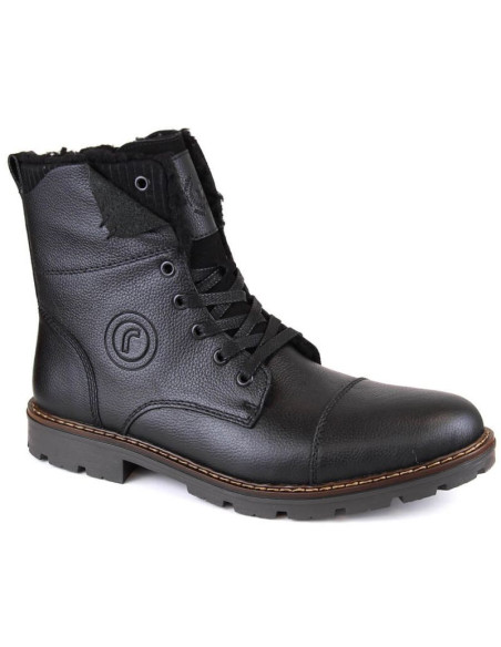 Skórzane botki ocieplane wełną rieker m rkr296