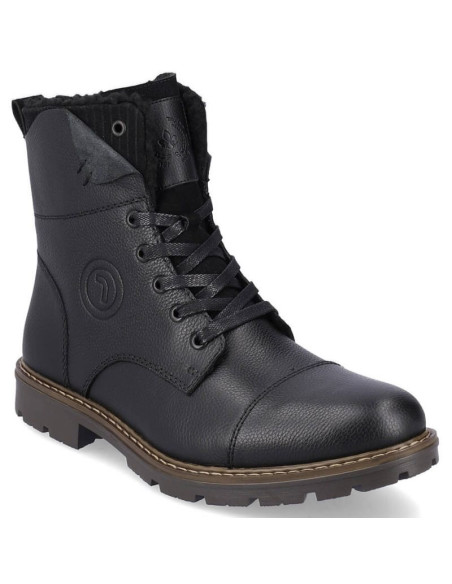 Skórzane botki ocieplane wełną rieker m rkr296