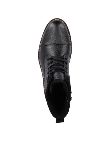 Skórzane botki ocieplane wełną rieker m rkr296