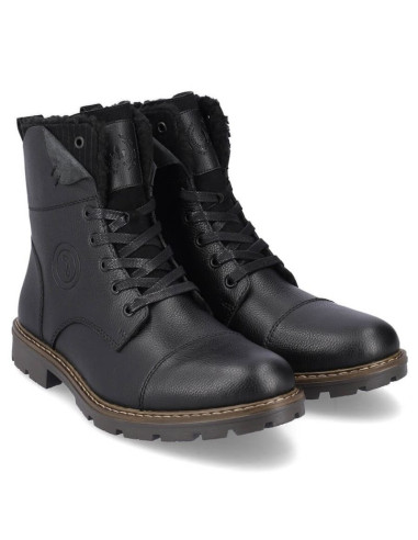 Skórzane botki ocieplane wełną rieker m rkr296