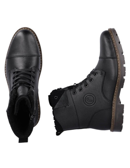 Skórzane botki ocieplane wełną rieker m rkr296