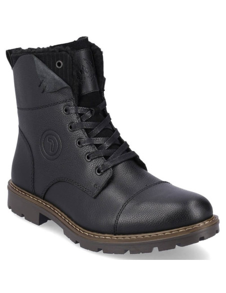 Skórzane botki ocieplane wełną rieker m rkr296