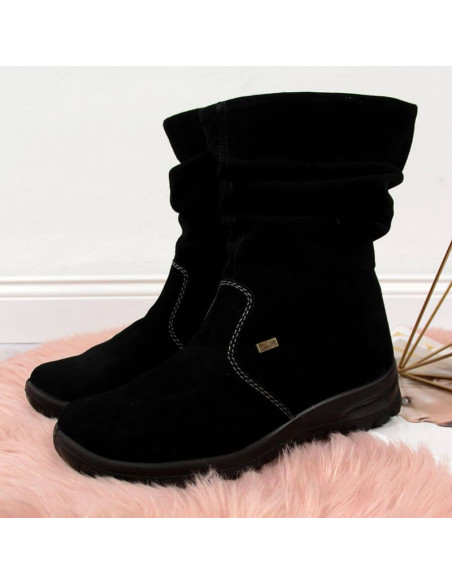 Skórzane botki ocieplane rieker w